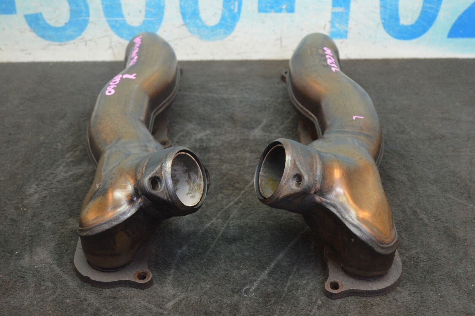 2009 W204 MERCEDES BENZ C63 AMG EXHAUST MANIFOLD HEADERS LEFT & RIGHT PAIR