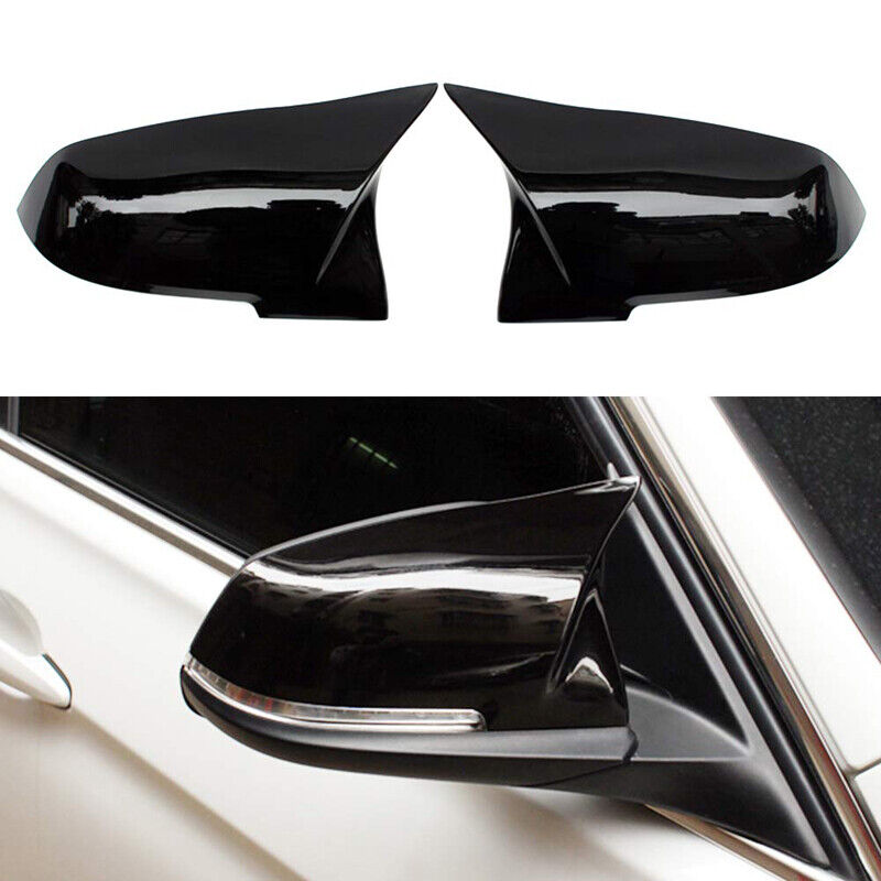 Pair Gloss Black M3 Style Mirror Cover Caps For BMW F20 F21 F30 F32 F36 M2