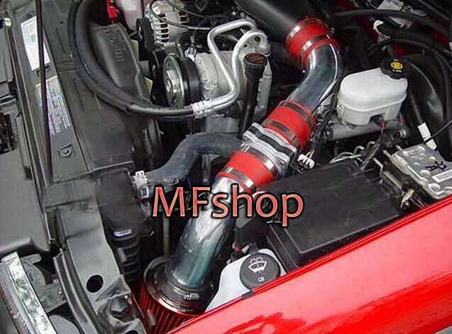 RED For 1996-2004 GMC Sonoma 4.3L V6 Pickup Cold Air Intake Kit + Filter