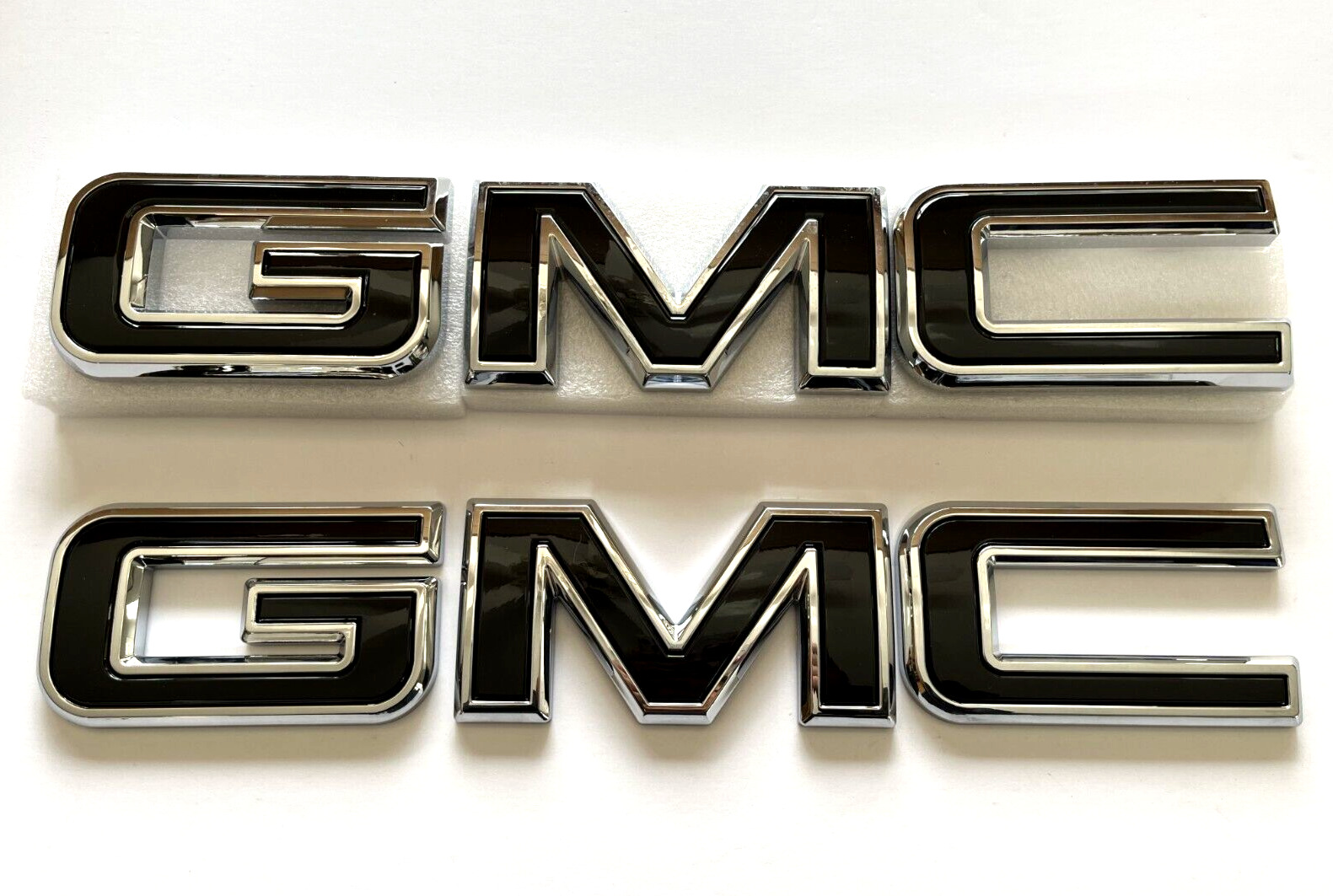 2019-2024 Front & Rear Emblem Chrome Black GMC Fit For Sierra 1500 2500HD 3500HD