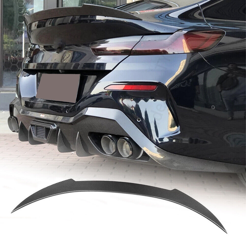 For BMW 8 Series G15 840i M8 Coupe Dry Carbon Fiber Rear Trunk Lip Spoiler Wing