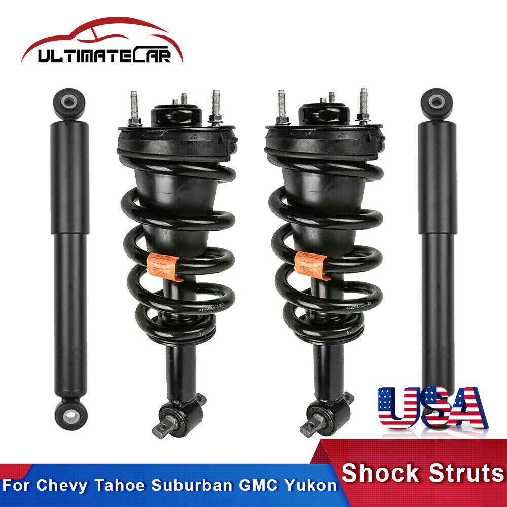 4Pcs Front+Rear Shock Struts Absorbers ASSY For Chevy Tahoe Suburban GMC Yukon
