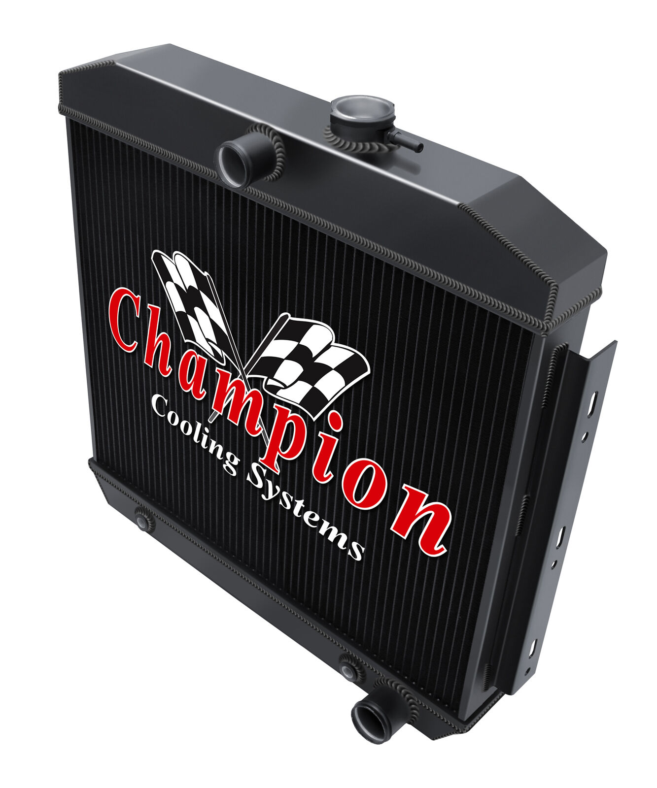 RS Champion 3 Row Black Finish Radiator-1955-1957 Chevrolet Bel Air V8 Engine