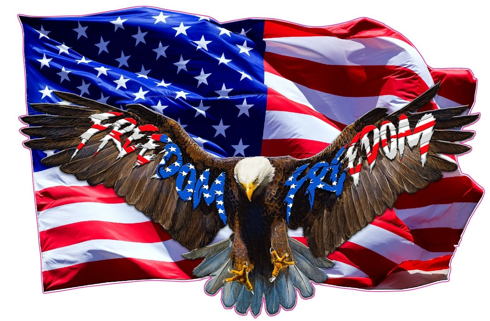 Soaring Bald Eagle American Flag Freedom Decal Large 48\