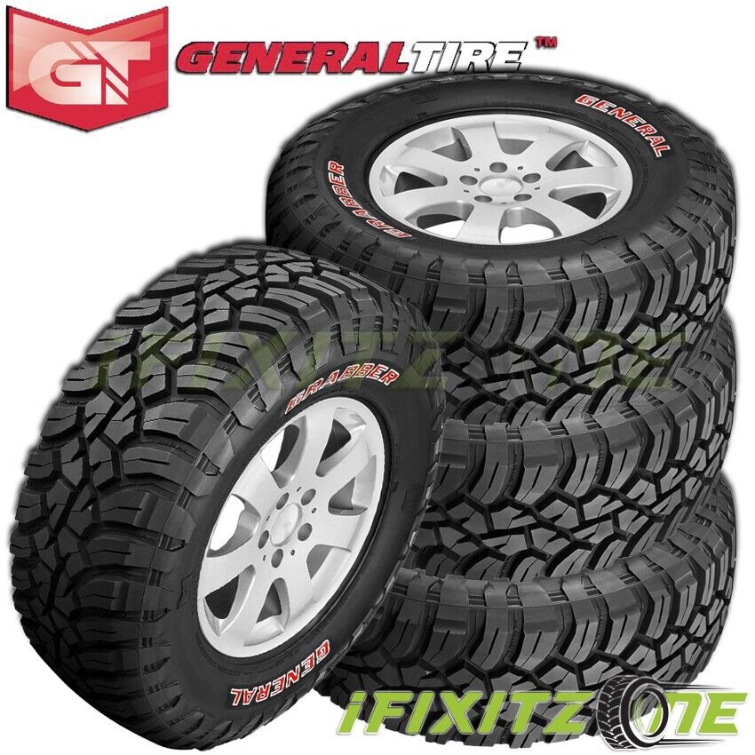4 General Grabber X3 33X10.50R15LT 114Q C/6 Rugged Mud Terrain Red Letter Tires