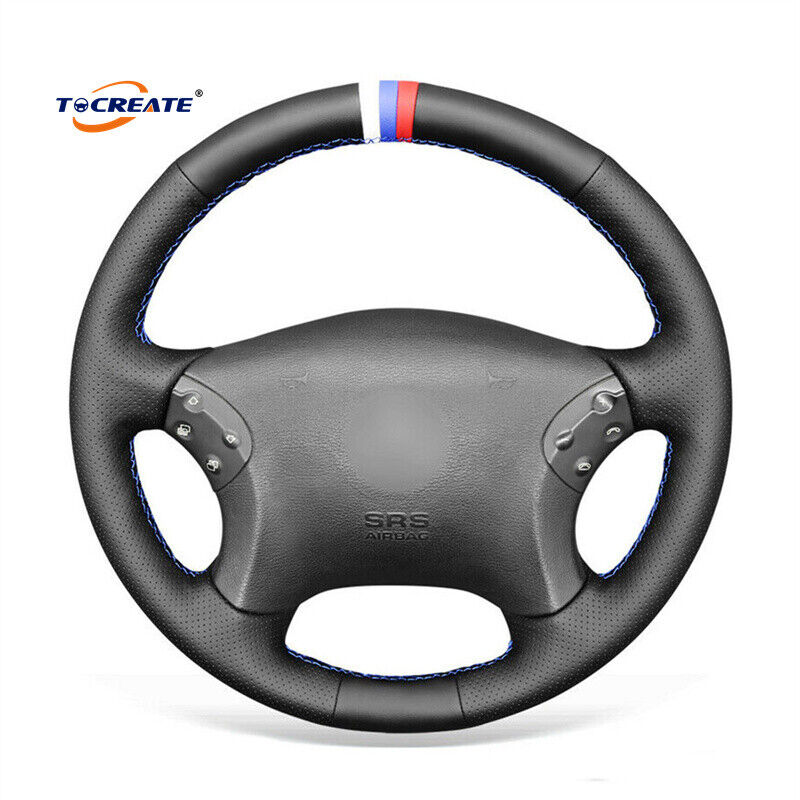 Genuine Leather Steering Wheel Cover for Benz C-Class W203 C32 AMG 2002 #2003