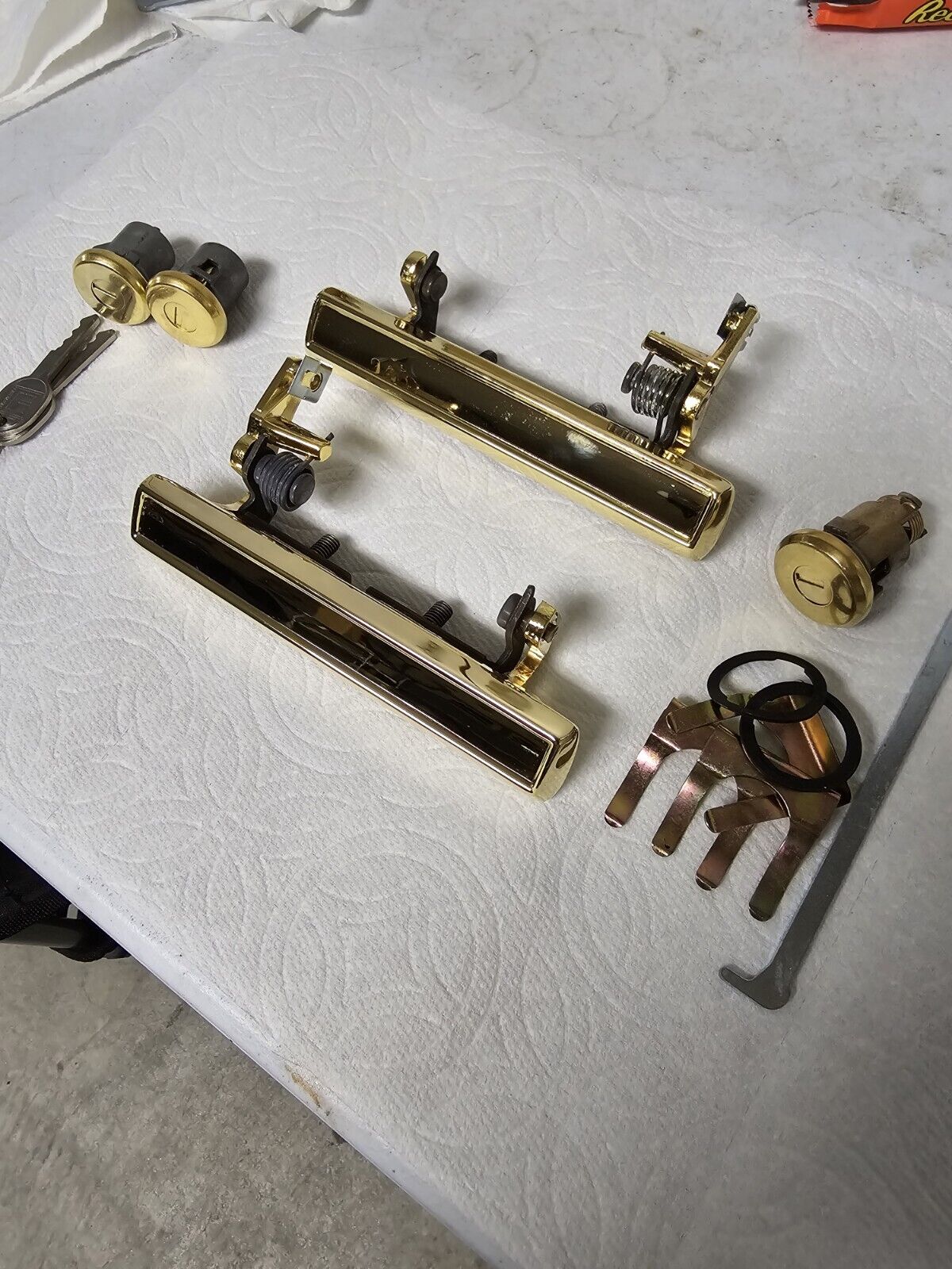 Lowrider G Body  Cutlass Regal Monte  24k Gold Door Handles Locks Trunk Lock Set