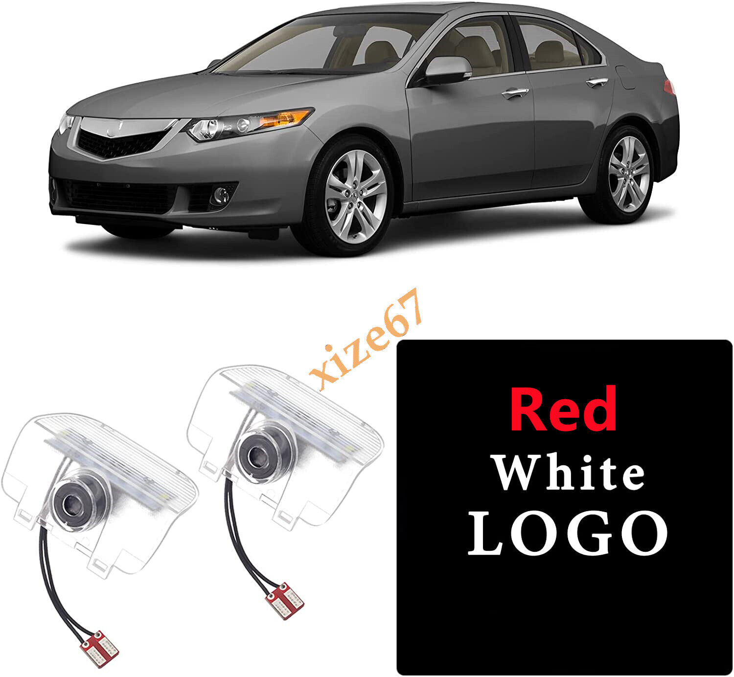 2pc No fading Car LED Door Ghost Shadow Projector Lights For Acura RDX 2013-2018