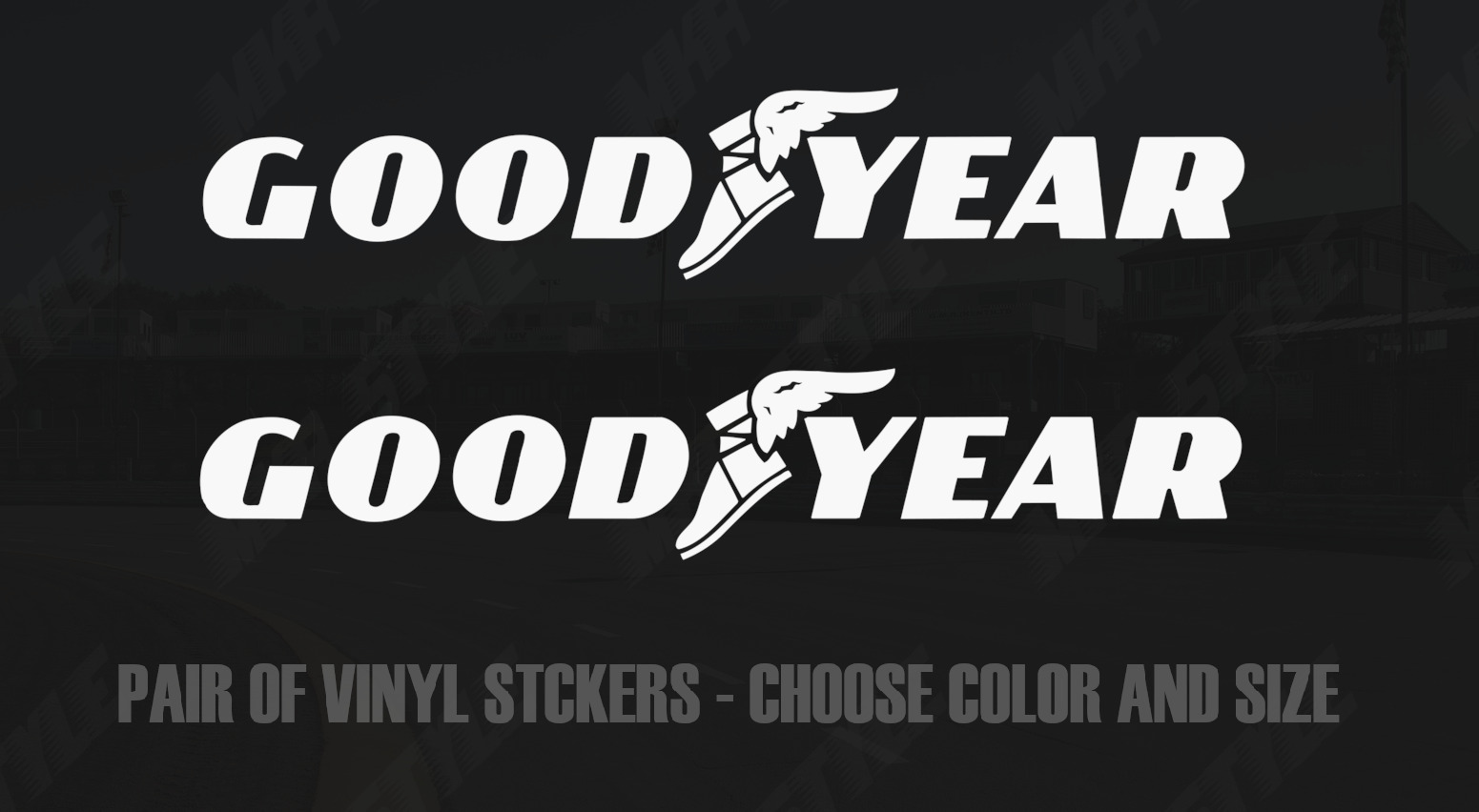 2x Goodyear Stickers - Multiple Sizes & Colors - Decals - Pair - Good Year Tires