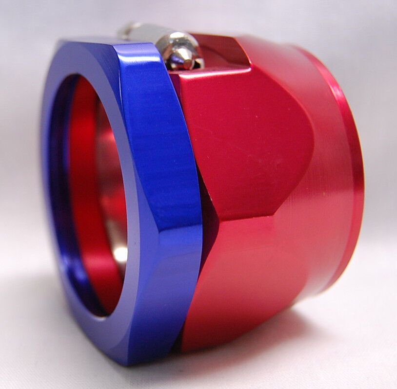 Magna Clamp 1-3/4 ID 2.25 OD Radiator Red Blue Hose End AN32 Anodized Aluminum