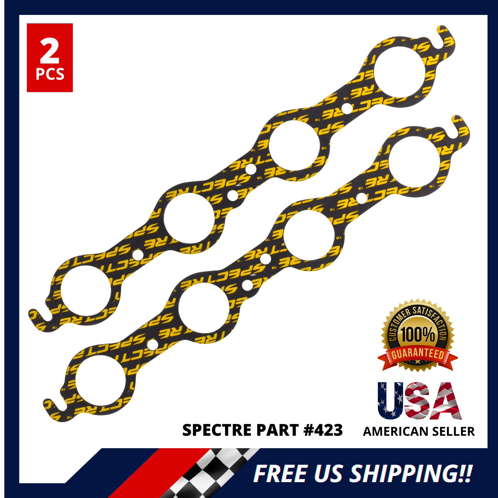 Header Exhaust Gaskets For SB Chevy 350 Round Port 1.75