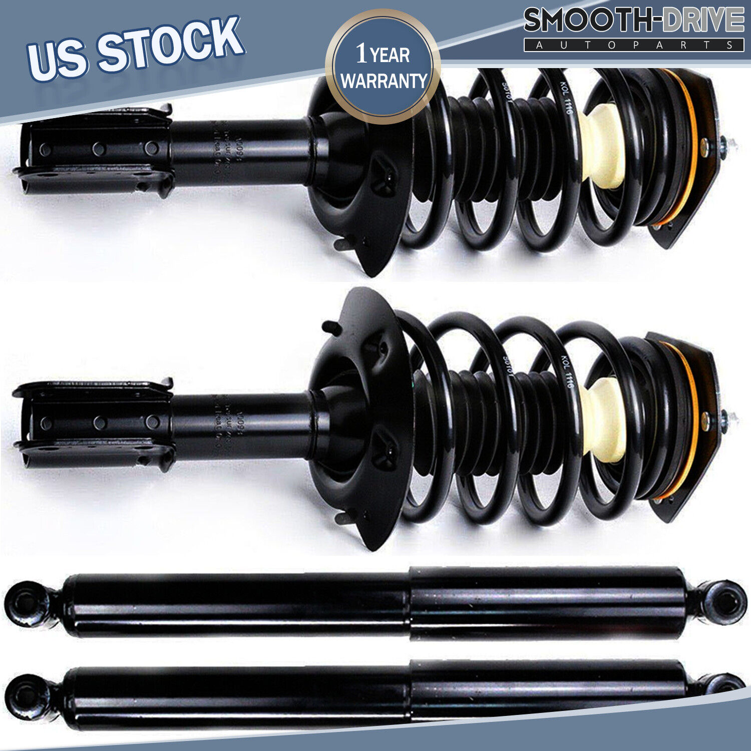 For 97 98 99 - 2005 Chevy Venture FWD Front Struts & Coil Springs Rear Shocks