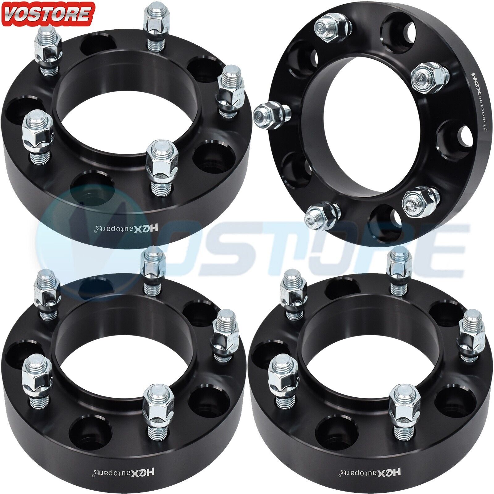 (4) 1.25'' 5 Lug Hubcentric Black Wheel Spacers Adapters 5x150 for Toyota Tundra