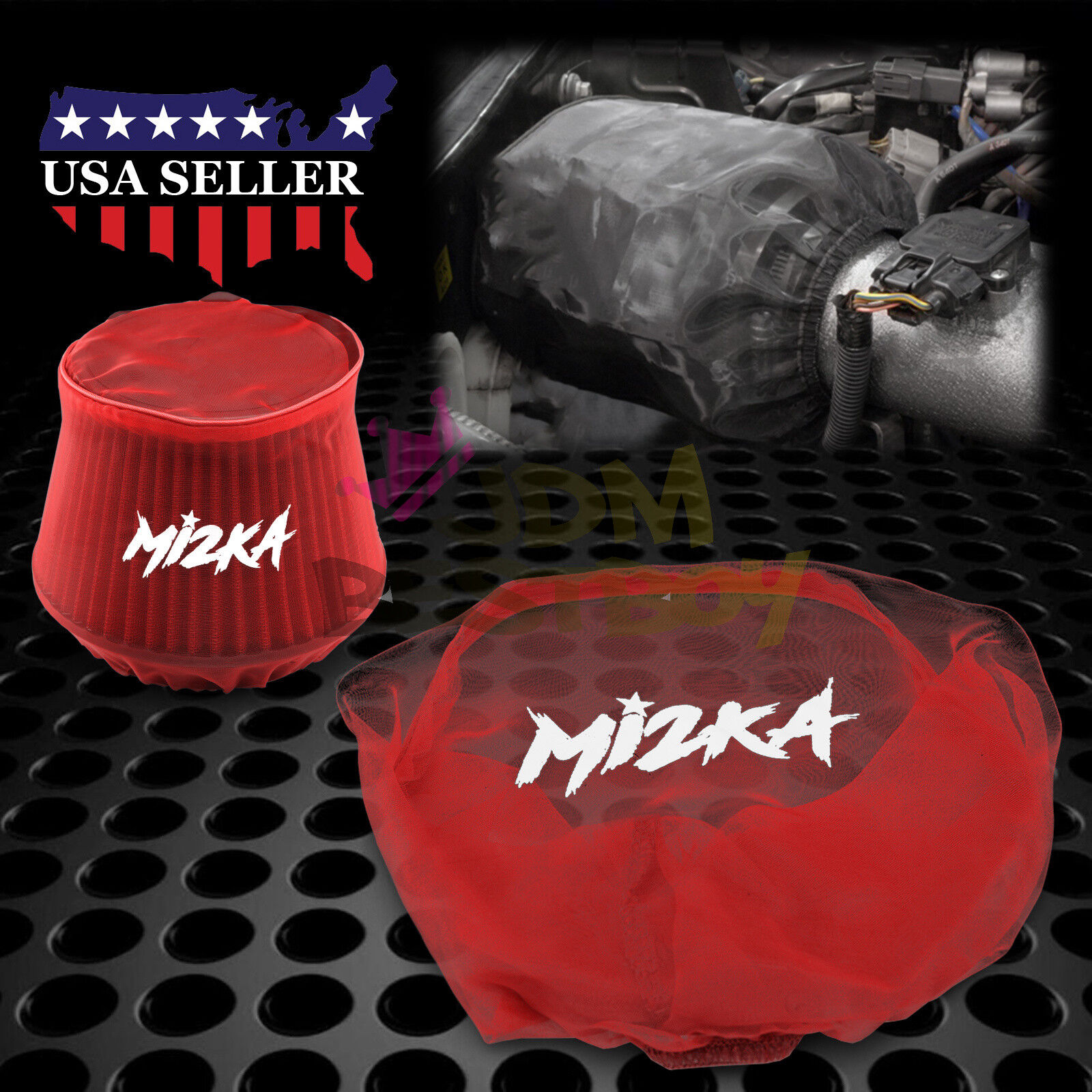 Red Engine Air Intake Pre Filter Cone Conical Filter Cover Ram Pickup