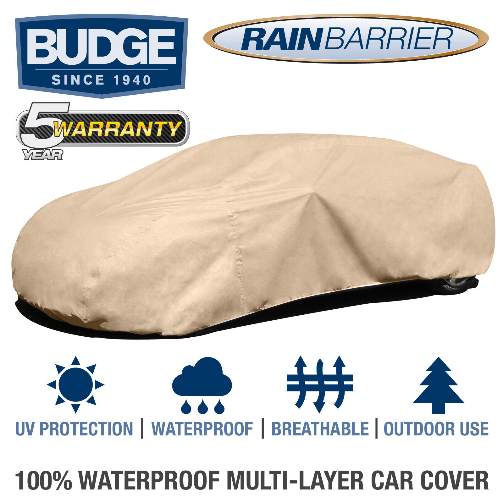 Budge Rain Barrier Car Cover Fits Cadillac Seville 1978| Waterproof | Breathable