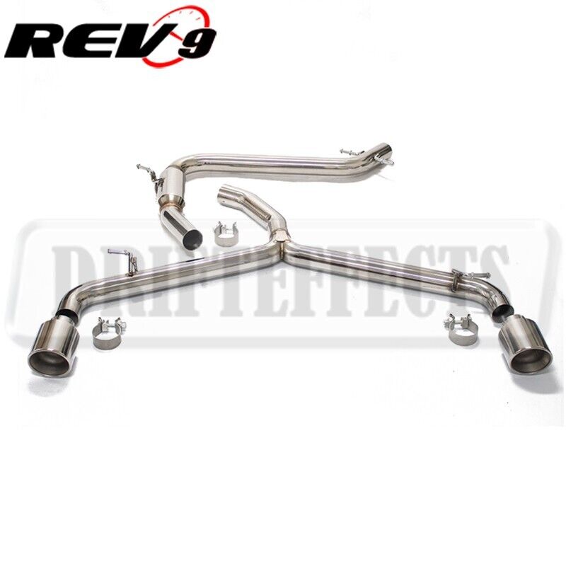 For VW Golf GTI MK6 2009-14 Turbo Rev9 Stainless Straight Pipe Cat-Back Exhaust