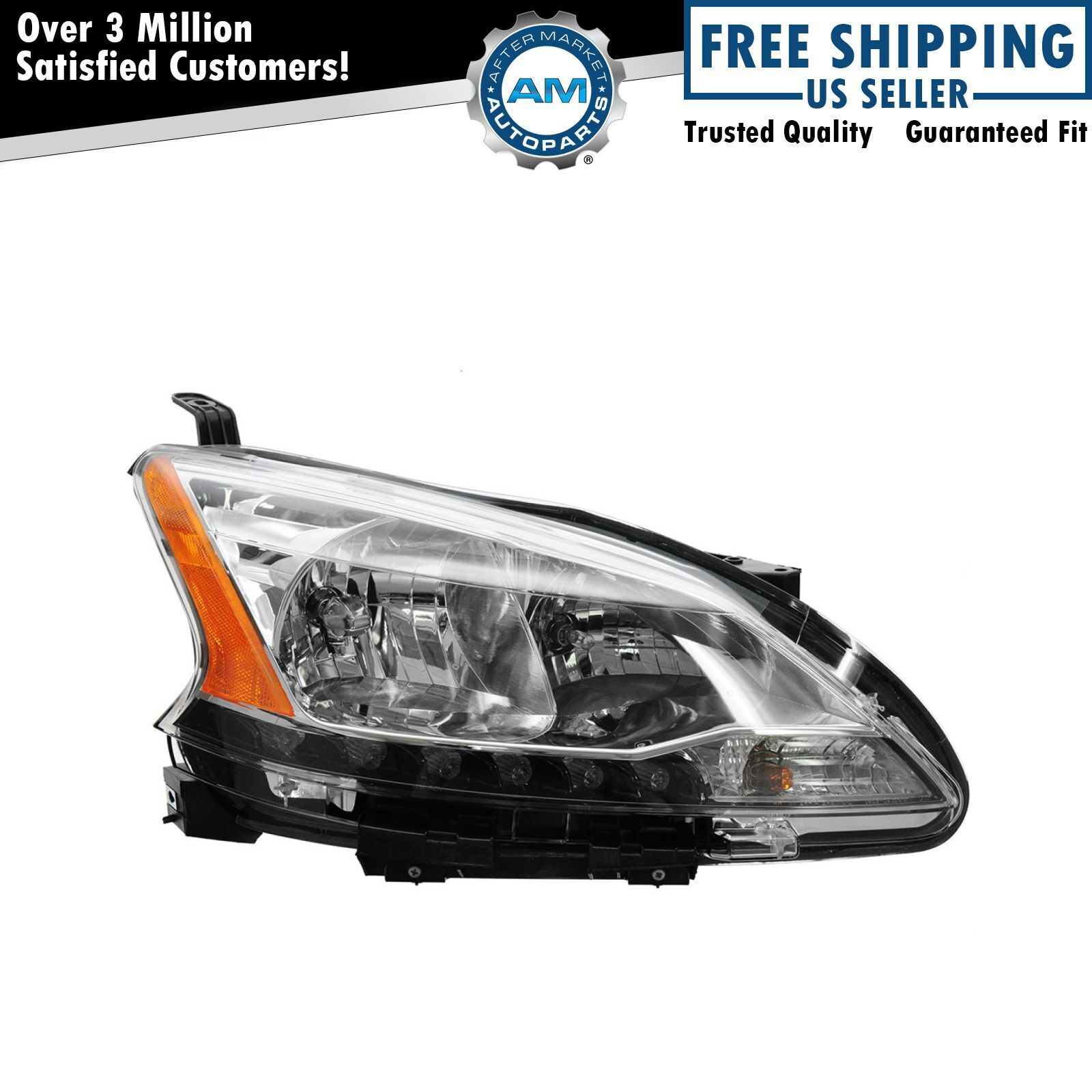 Right Headlight Assembly Passenger Side For 2013-2015 Nissan Sentra NI2503216