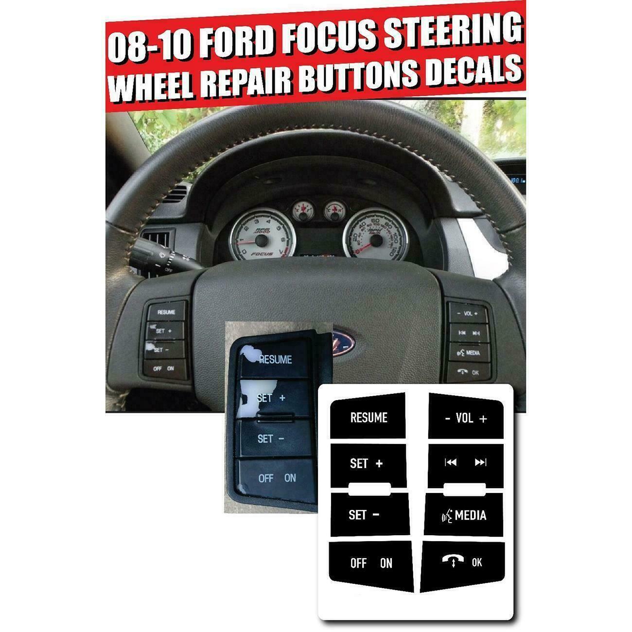 For FORD FOCUS STEERING WHEEL BUTTON REPAIR DECALS STICKERS TRIM 2008 09 10