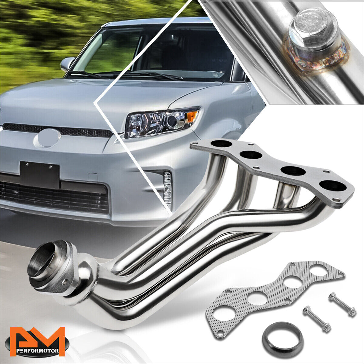 For 08-15 Scion xB 2.4 2AZ-FE 4Cyl Stainless Steel 4-1 Exhaust Header Manifold