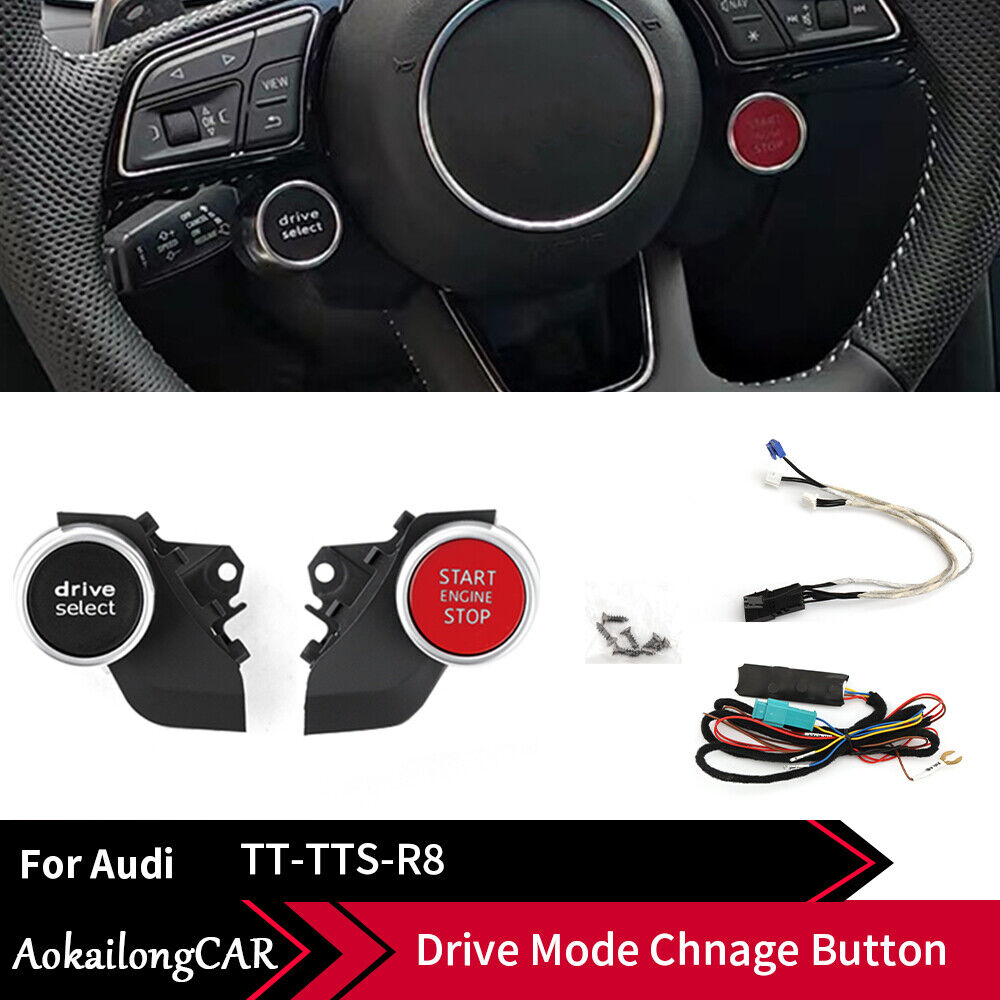 LED Steering Wheel Start Stop Switch Driving Set Fit For AUDI TT TTS R8 Car
