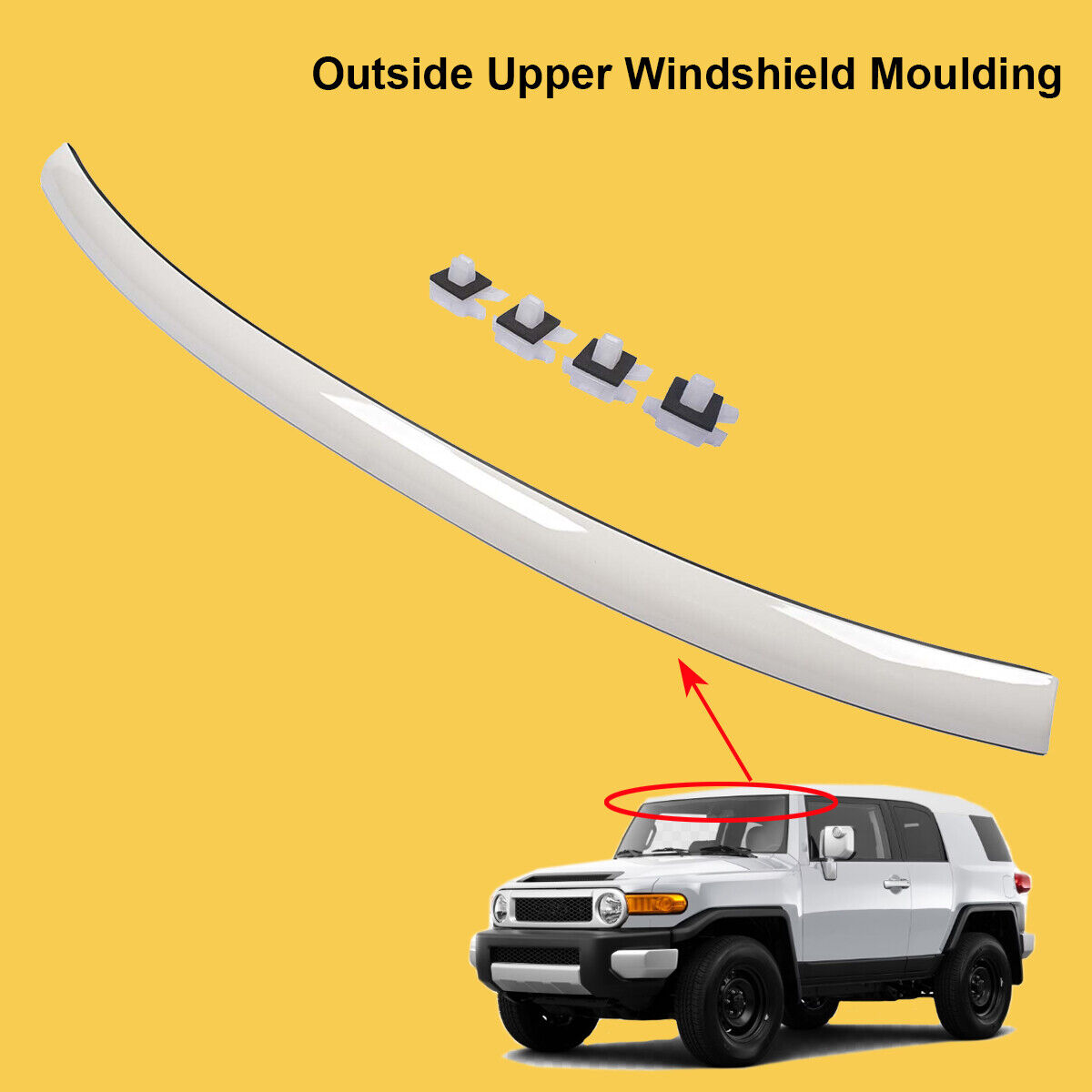 Front Windshield Upper Reveal Molding for 07-14 Toyota FJ Cruiser 75503-35061-A0