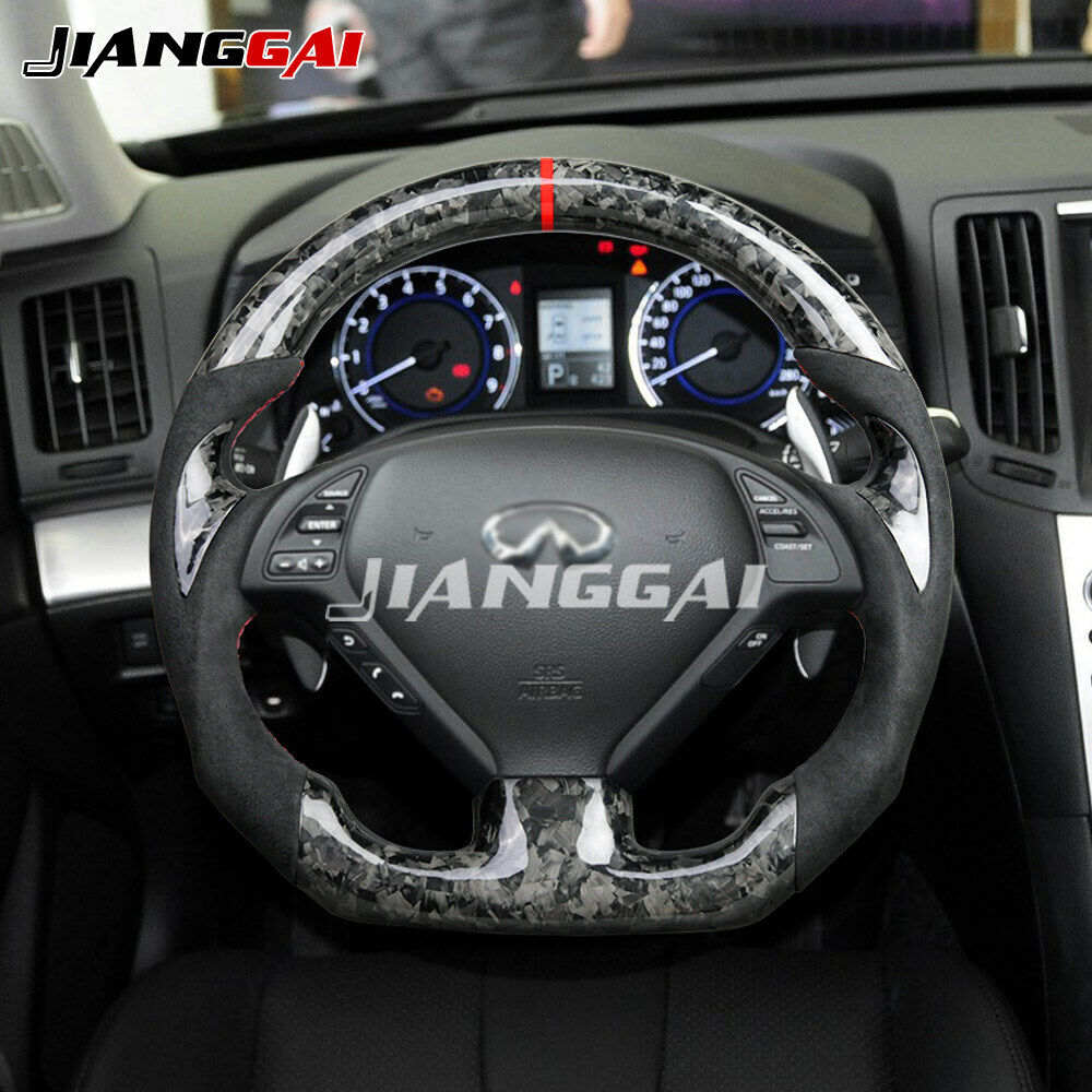 Forged Carbon Fiber Alcantara Steering Wheel Fit 09-13 Infiniti G37 G37X Sedan