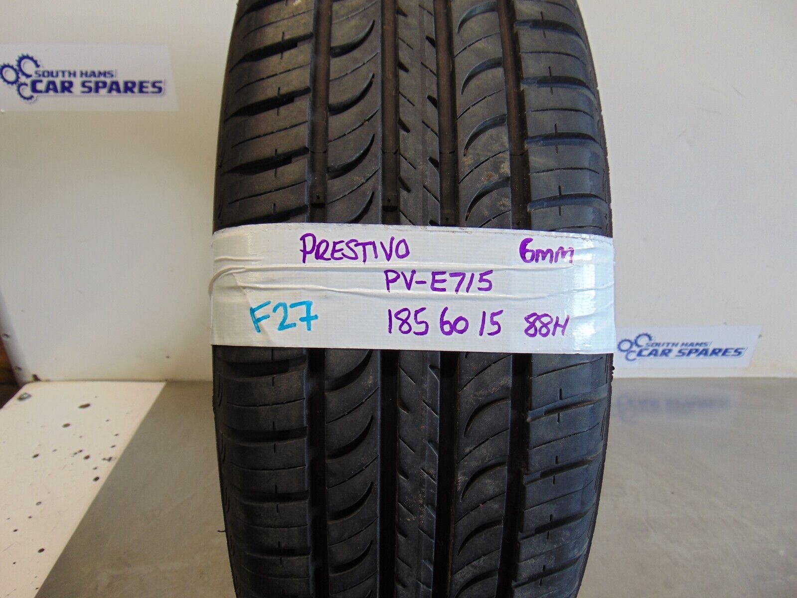 185/60/15 Tyre part worn Prestivo PV-E715 88H 6mm Warn Tire extra load