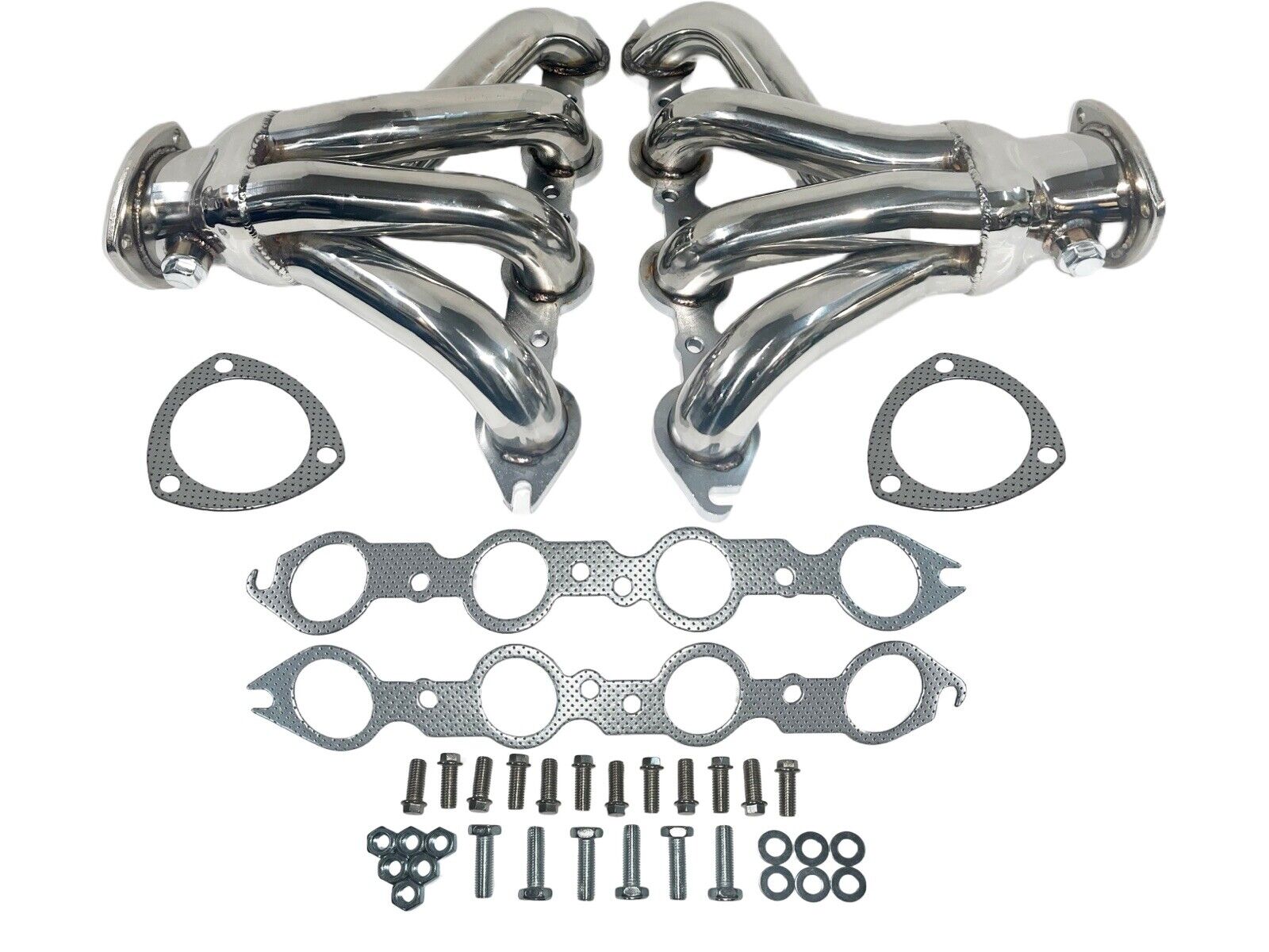 LS Block Hugger Chevy Stainless Exhaust Headers Tight Fit Hot Rod 02 Bung LS1 6