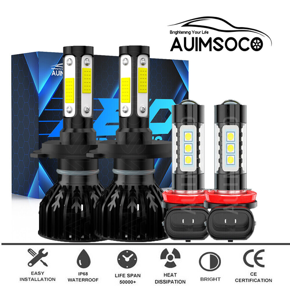 4-Side LED Headlight High Low Fog Lamp Bulb Kit For Suzuki Aerio Sedan 2002-2007