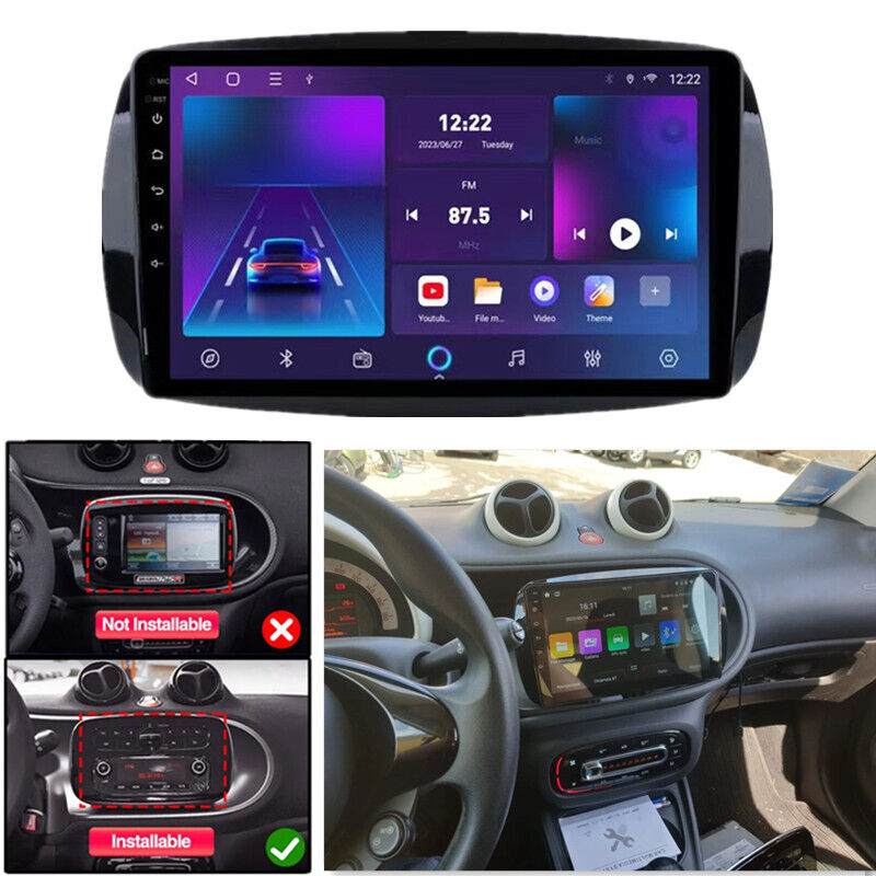 Car Android Radio Video Stereo Multimedia 9inch Navi GPS For Smart 453 Fortwo 