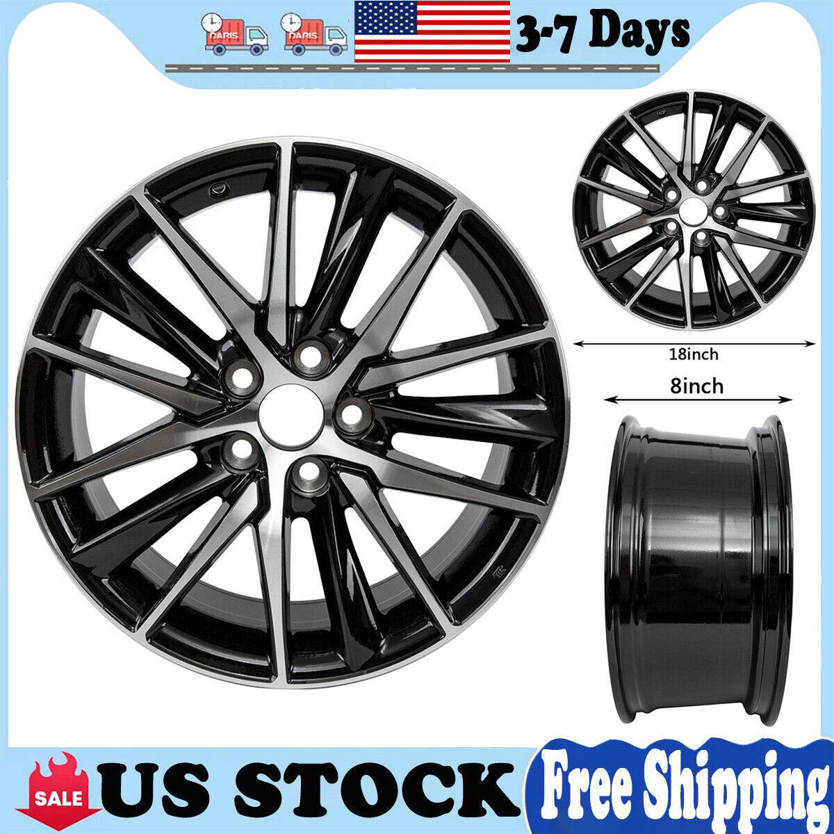 18" WHEEL FOR TOYOTA CAMRY 2018-2022 OEM QUALITY FACTORY ALLOY RIM 75222