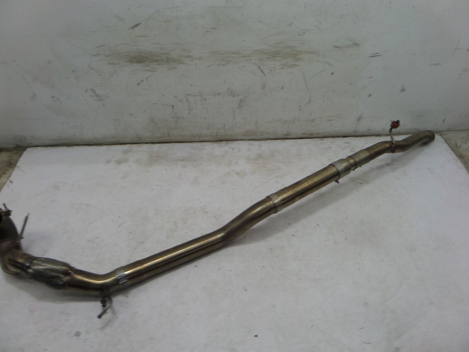 15-18 Audi S3 8V CTS Turbo Exhaust Down Pipe Mid Section Some Damage to Flexpipe