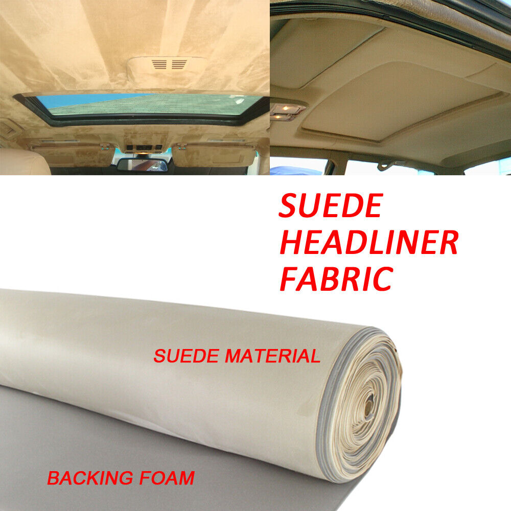 Headliner Fabric Suede Beige Foam Backed Replace Material For Jaguar XJ series