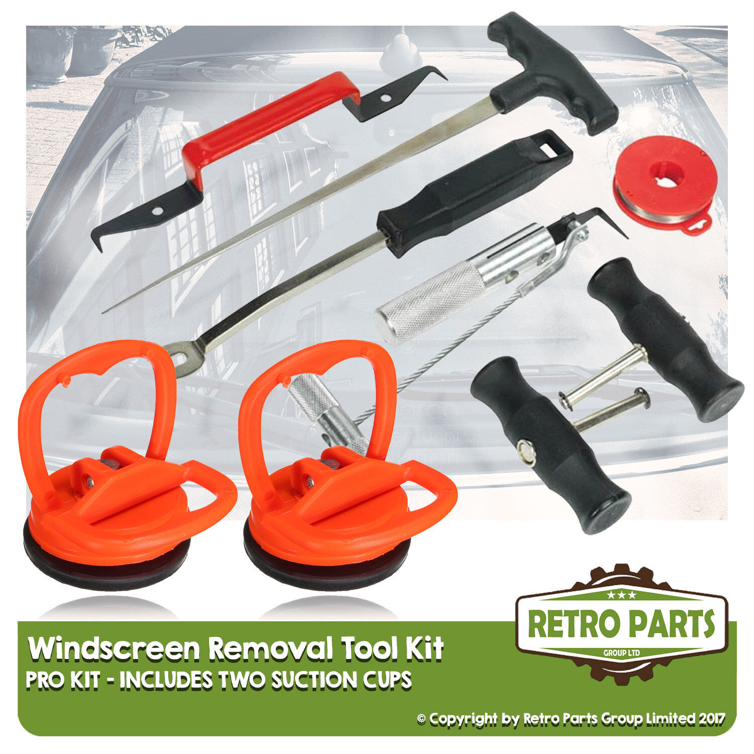 Windscreen Glass Removal Tool Kit for Toyota Cynos. Suction Cups Shield