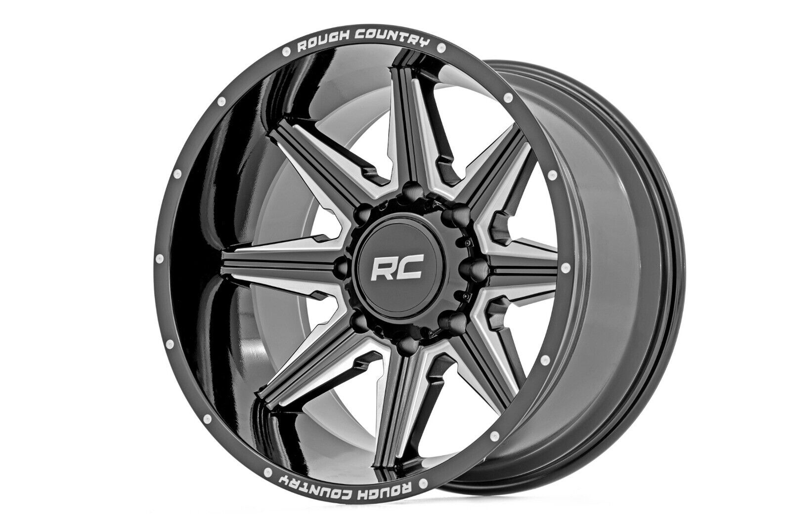 Rough Country 91M Series Wheel One-Piece Gloss Black 20x12 6-135 -44mm 91201217M