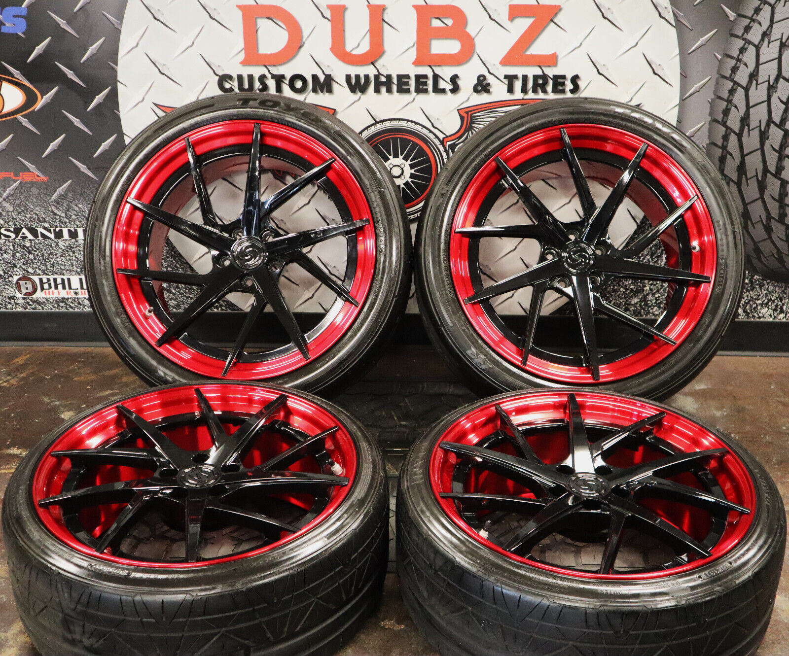 USED STAGGERED 20' 2-PIECE SIGNATURE SV 307S  WHEELS & TIRES AUDI R/8 HURACAN