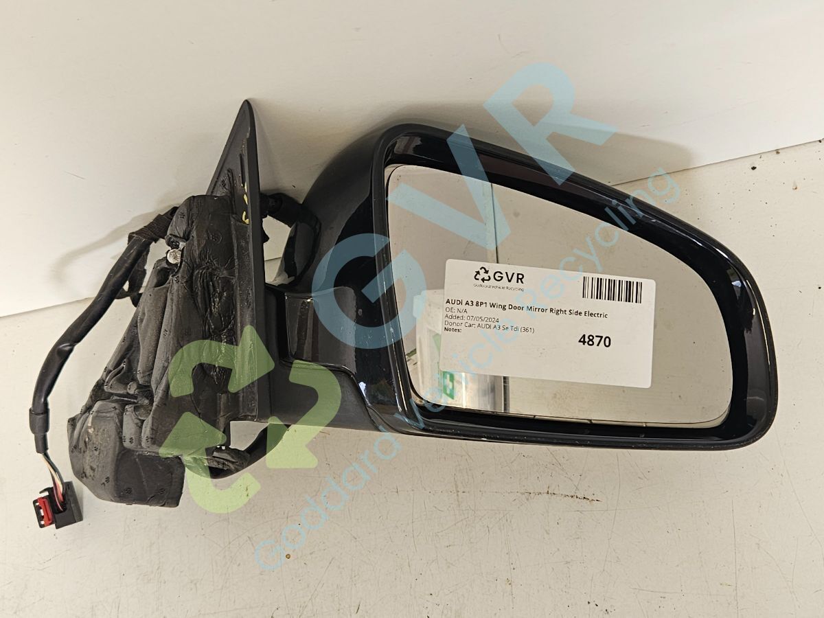 AUDI A3 8P1 Wing Door Mirror Right Side Electric 010754