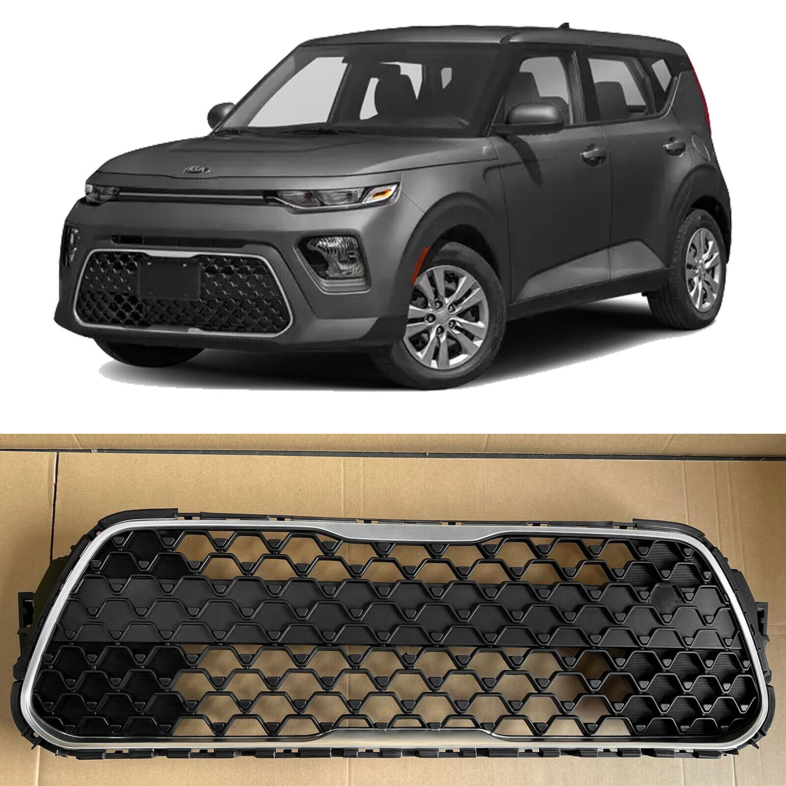Front Bumper Lower Grille Grill Assembly Replacement For 2020 2021 2022 Kia Soul