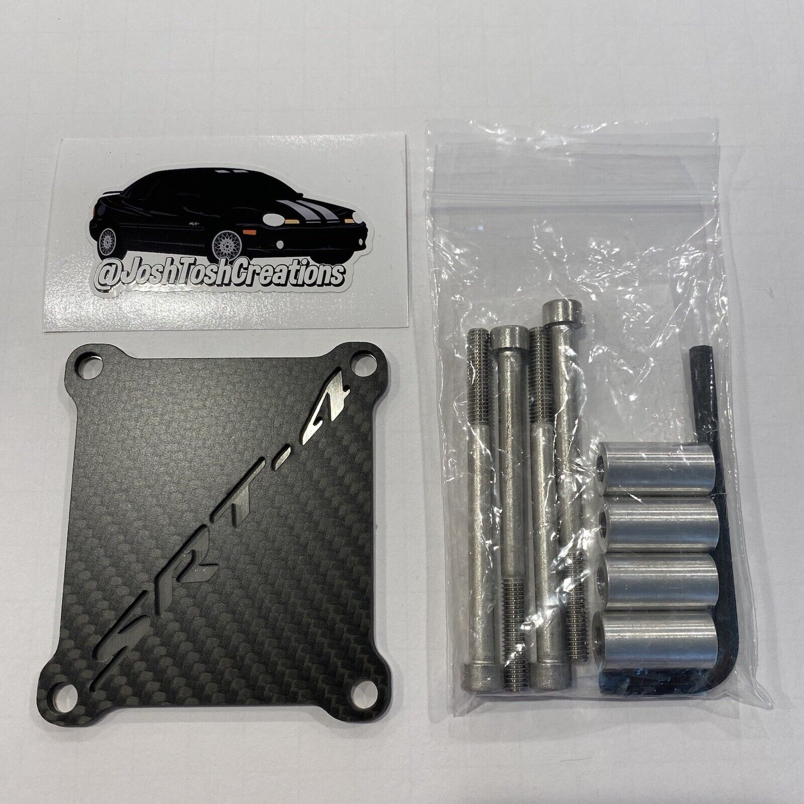 Carbon Fiber + 304SS Plate, “SRT-4” Coil Pack Cover, for 03-05 Dodge Neon SRT-4