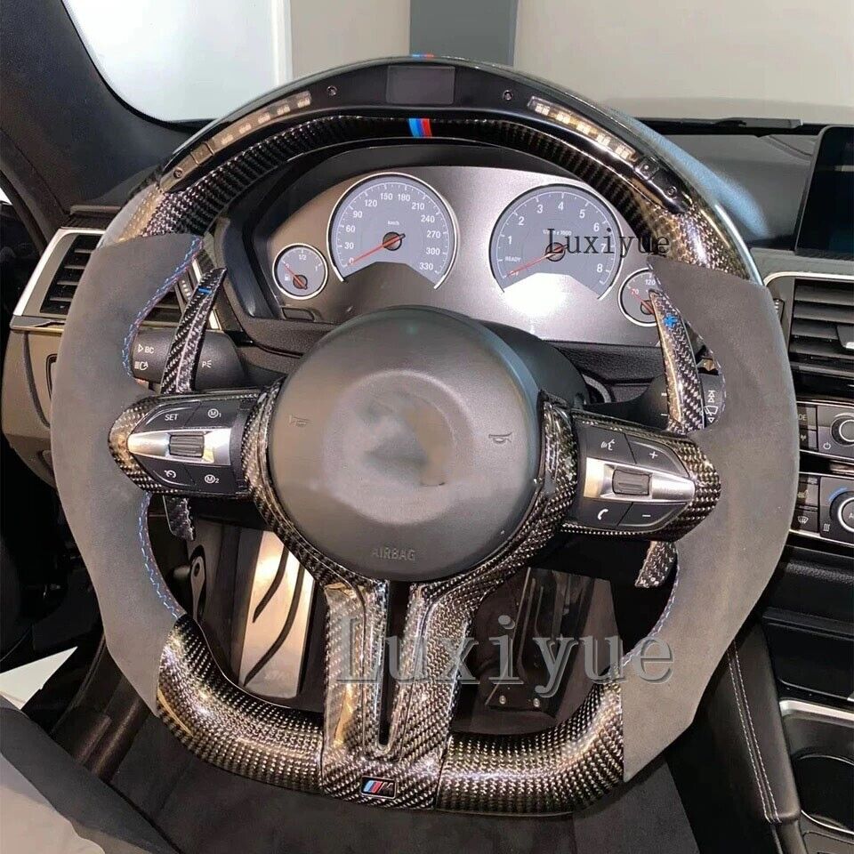 Alcantara LED Carbon Fiber Steering Wheel for BMW M2 M3 M4 M5 M8 F90 X5 X6 F82