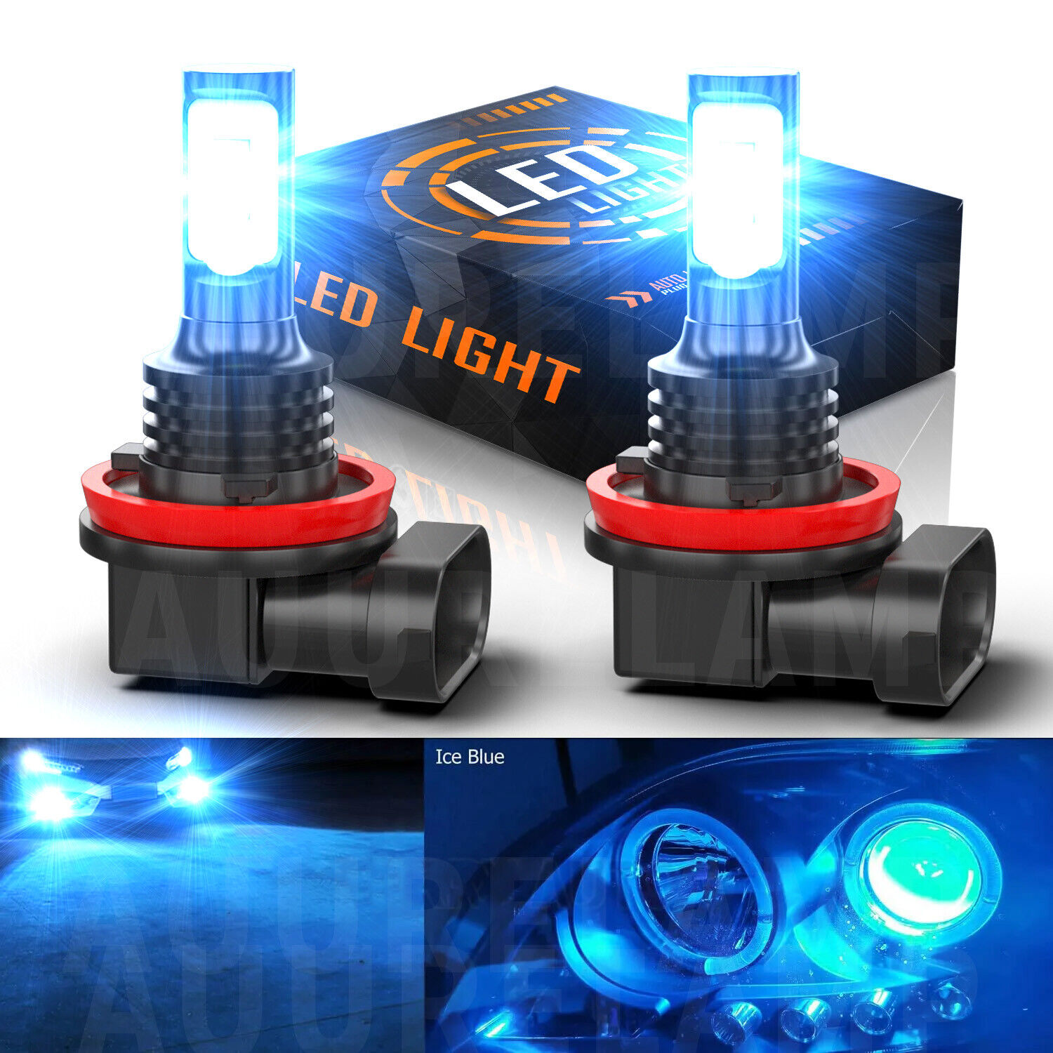 2pcs H11 H8 LED Fog / Driving Light Bulbs 8000K Blue For Suzuki Aerio 2002-2007