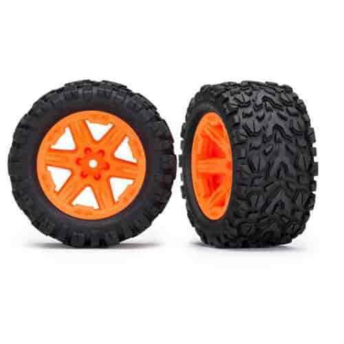 Traxxas 6774A Wheel and Tire Kit Orange RXT Wheels 2.8 in. Talon Extreme Tires w
