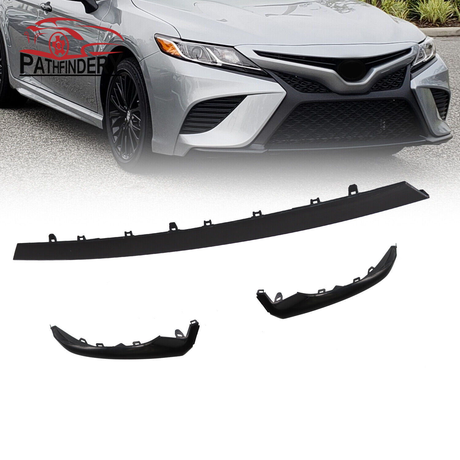 3Pcs For Toyota Camry SE XSE 2018-2020 Front Bumper Lower Grille Trim Molding