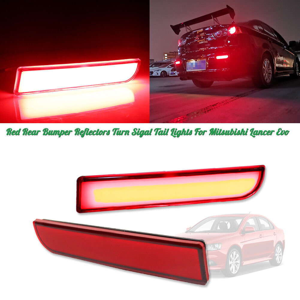 For Mitsubishi Lancer Evo Red Lens Rear Tail LED w/Sequential Turn Signal Lights