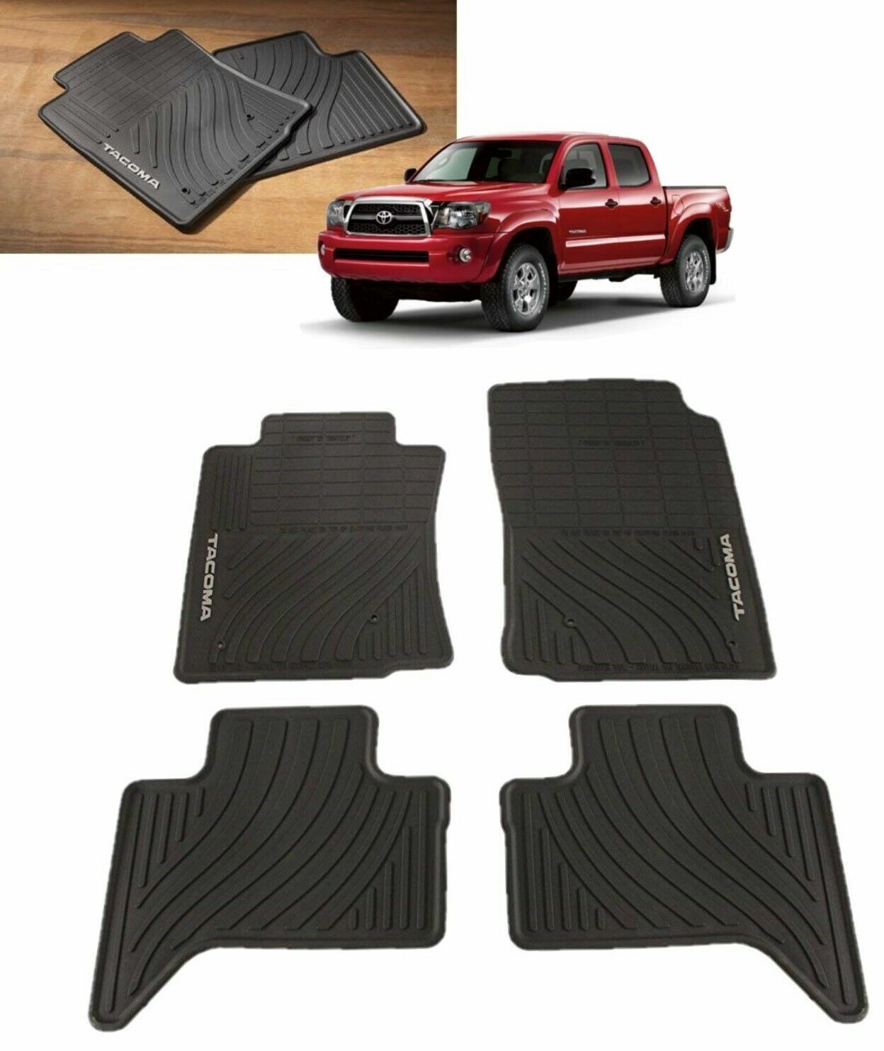 2005-2011 Tacoma Floor Mats All Weather Mats (DOUBLE CAB) Toyota PT908-35002-02