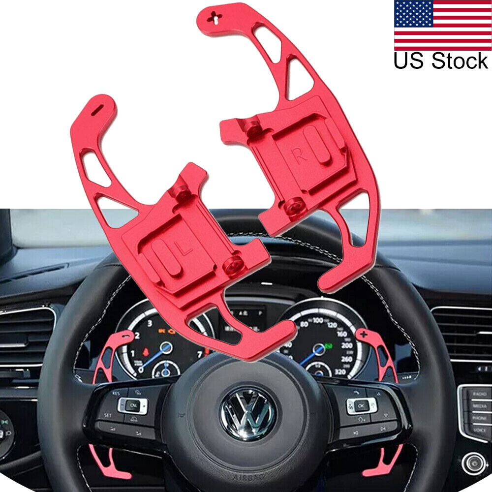 For VW Golf GTI MK7 DSG 2015-2022 2x Red Steering Wheel Paddle Shifter Extension