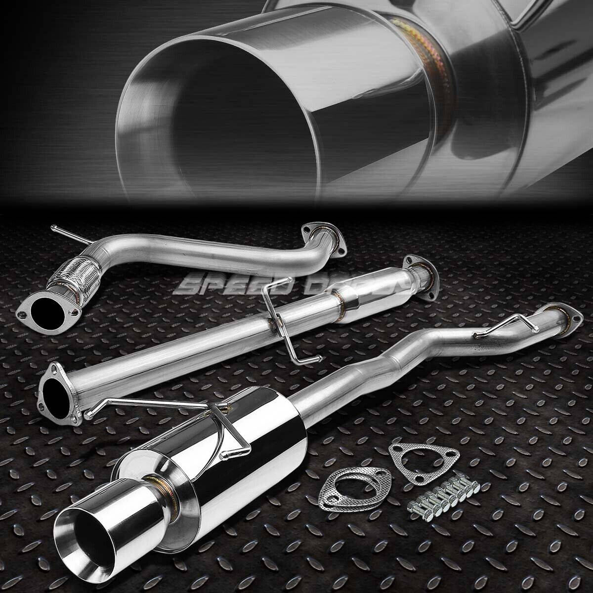 FOR 94-97 ACCORD CD BOLT-ON STAINLESS STEEL CATBACK EXHAUST MUFFLER 4\