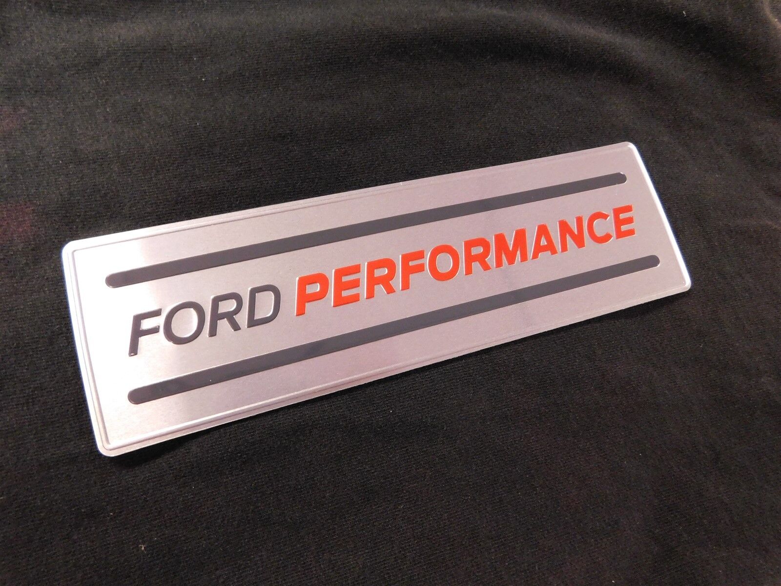 FORD MUSTANG SHELBY COBRA PERFORMANCE METAL EMBOSSED PLAQUE EMBLEM NAMEPLATE 7.5