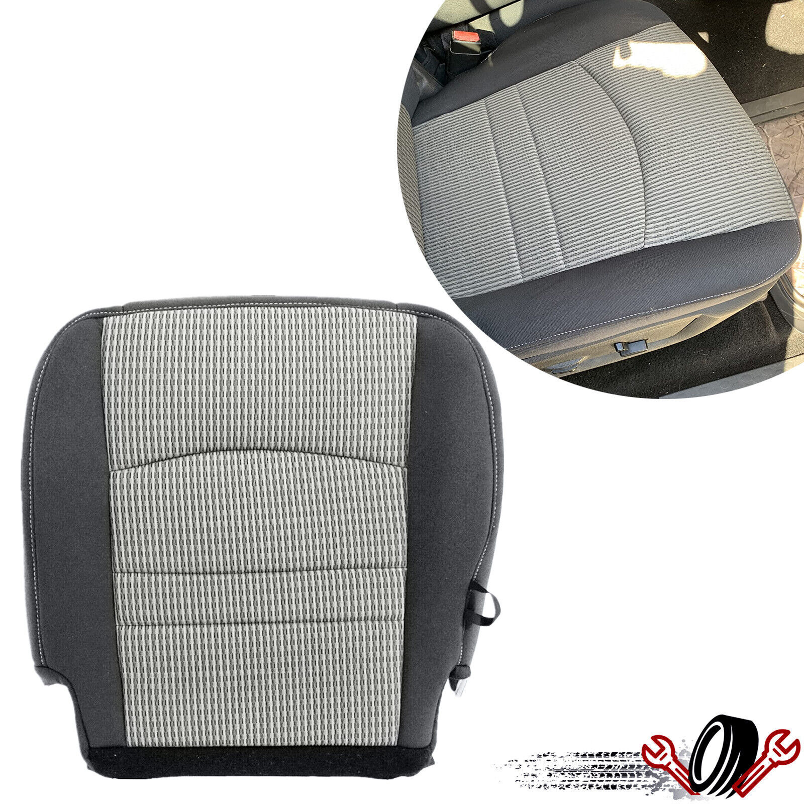 For 2009 2010 2011 2012 Dodge Ram 1500 2500 3500 Driver Bottom Cloth Seat Cover
