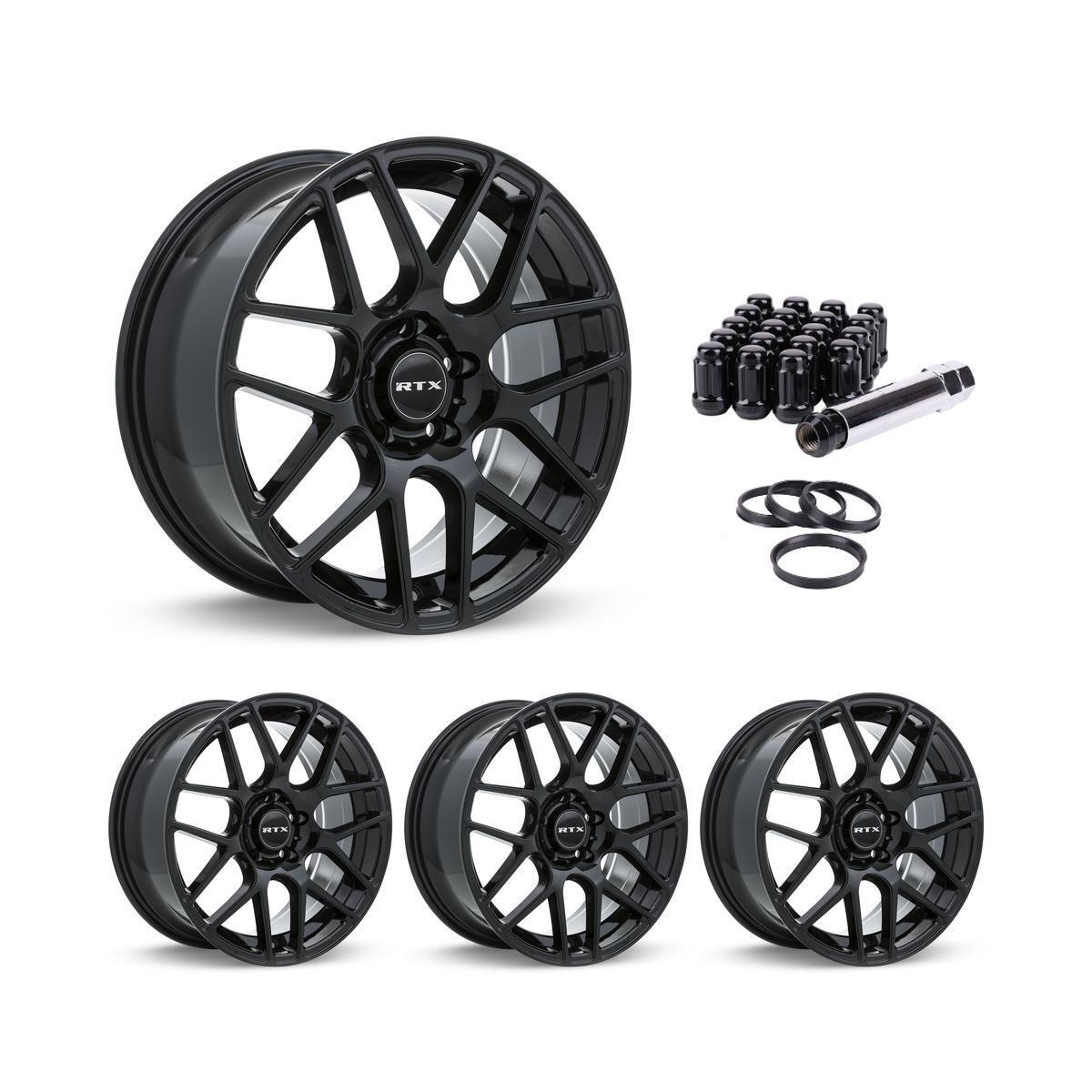 Wheel Rims Set with Black Lug Nuts Kit for 00-03 Volkswagen EuroVan P885438 16 i